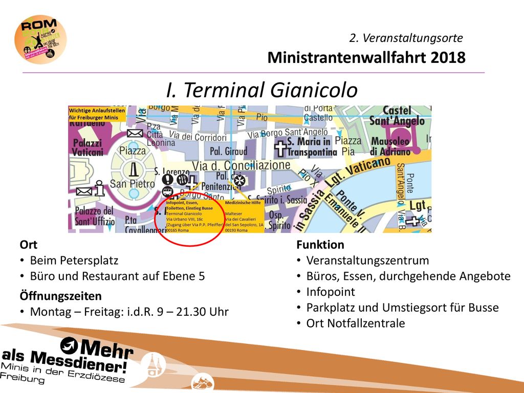 I. Terminal Gianicolo 2. Veranstaltungsorte Ort Beim Petersplatz
