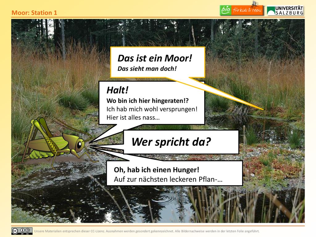 Wer spricht da Das ist ein Moor! Halt! Oh, hab ich einen Hunger!