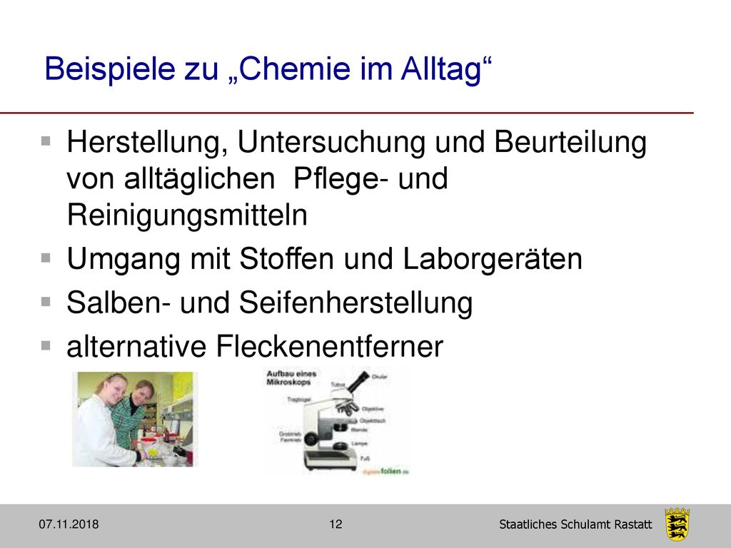Beispiele zu „Chemie im Alltag