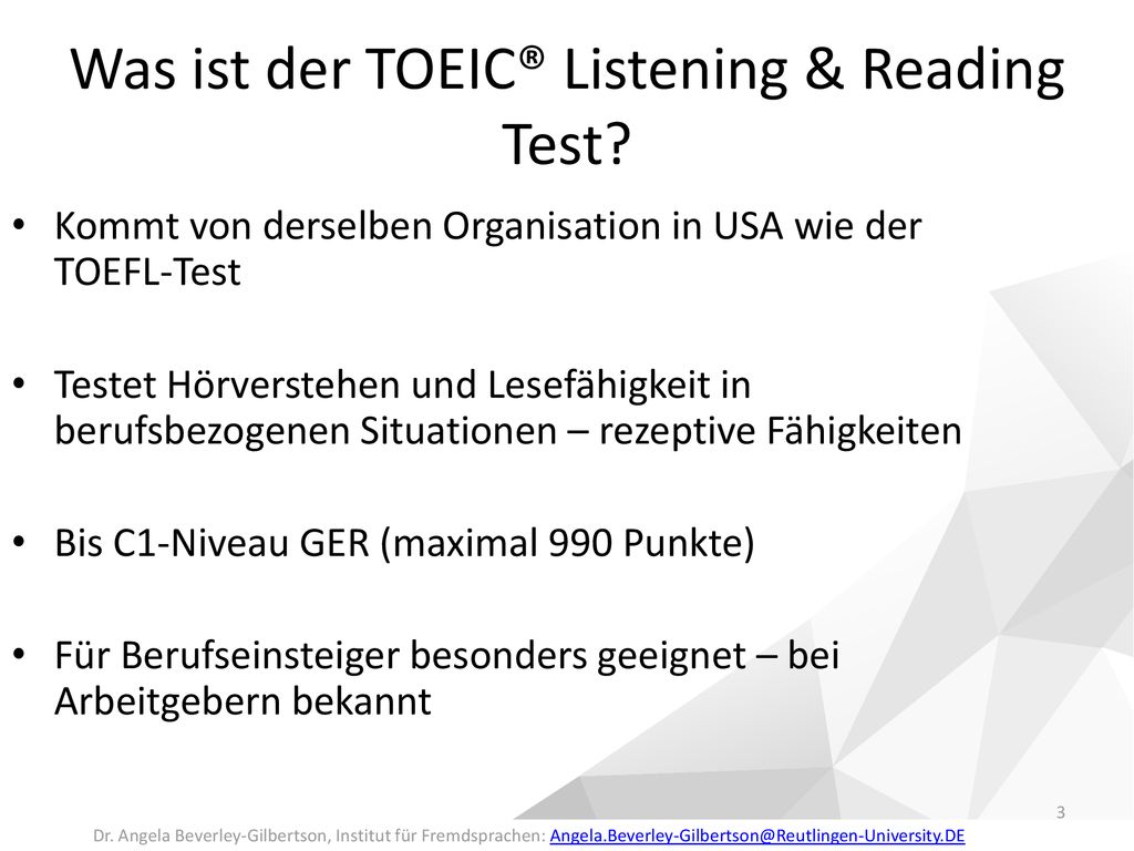 Was ist der TOEIC® Listening & Reading Test