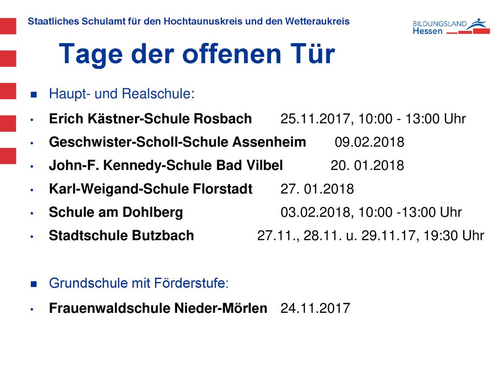 Tage der offenen Tür Haupt- und Realschule: