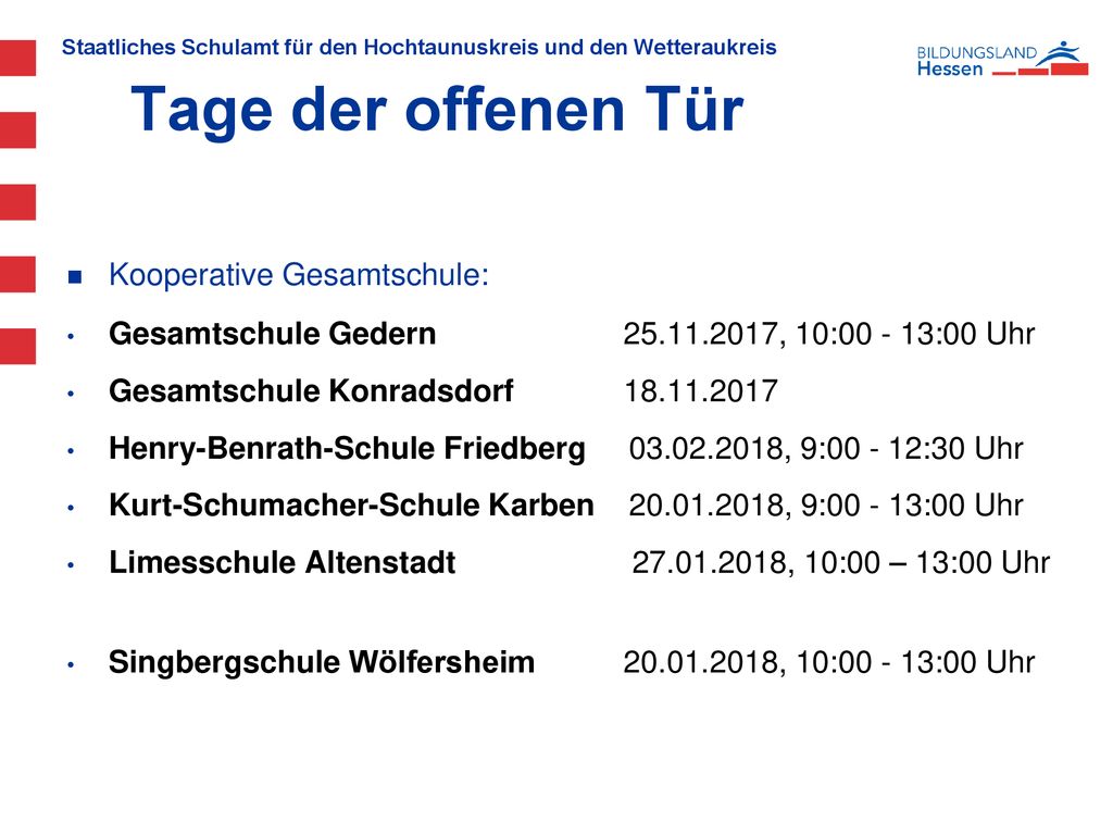 Tage der offenen Tür Kooperative Gesamtschule: