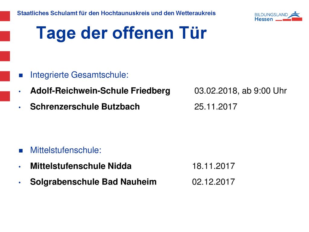 Tage der offenen Tür Integrierte Gesamtschule: