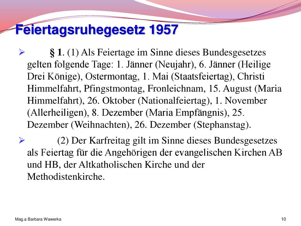 Feiertagsruhegesetz 1957