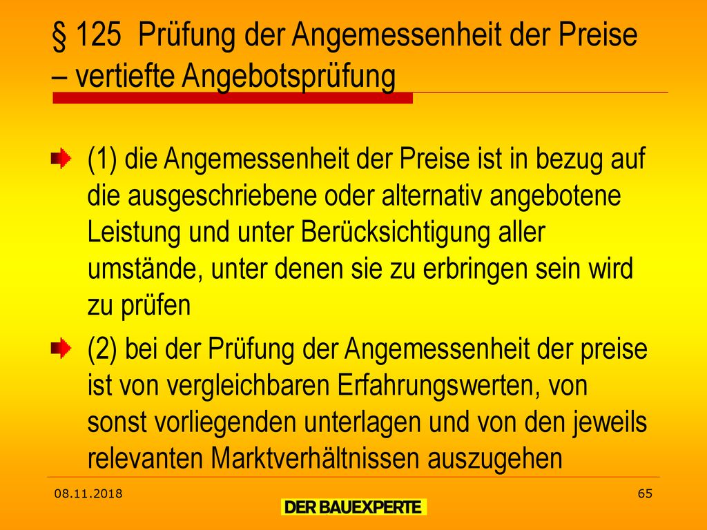 § 125 Prüfung der Angemessenheit der Preise – vertiefte Angebotsprüfung