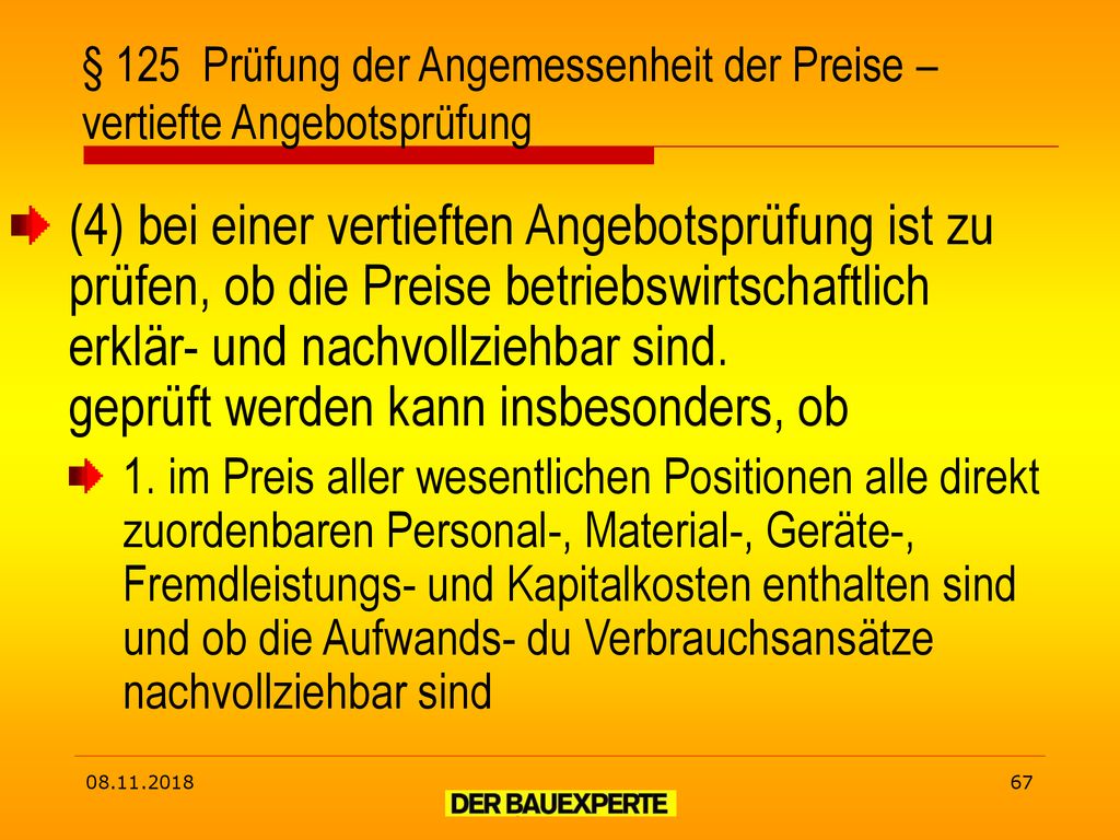 § 125 Prüfung der Angemessenheit der Preise – vertiefte Angebotsprüfung