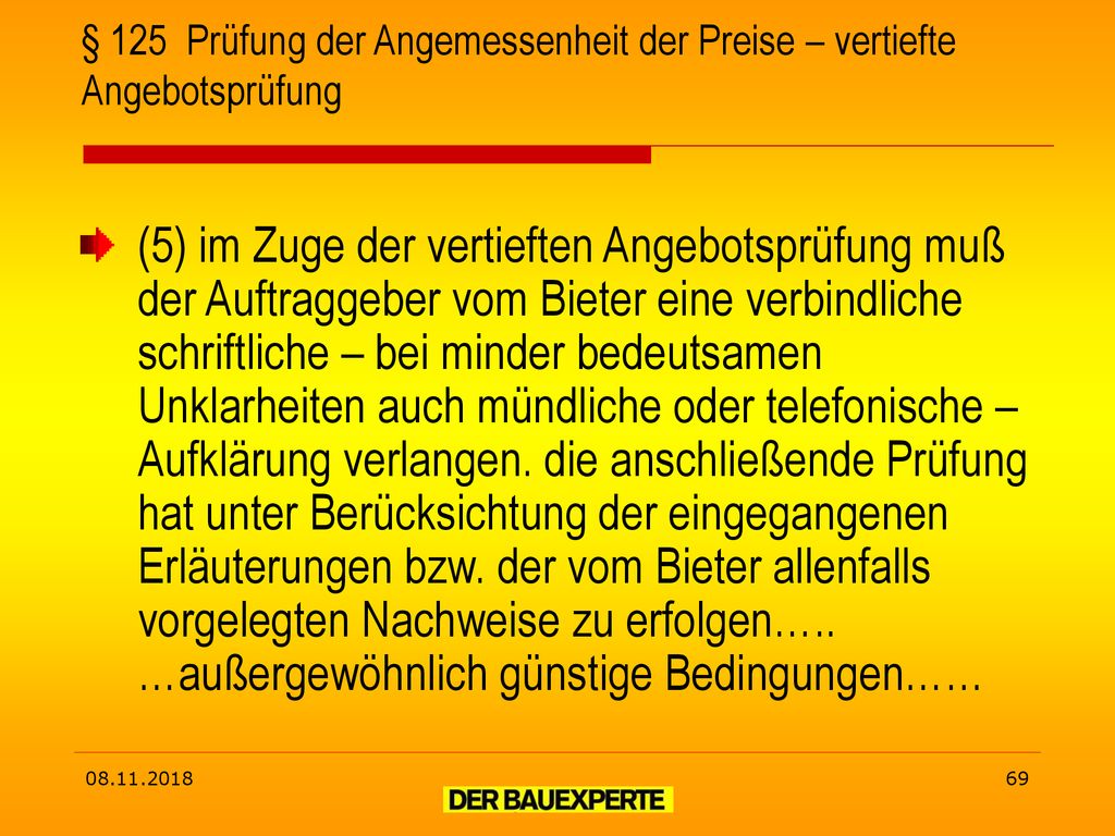 § 125 Prüfung der Angemessenheit der Preise – vertiefte Angebotsprüfung