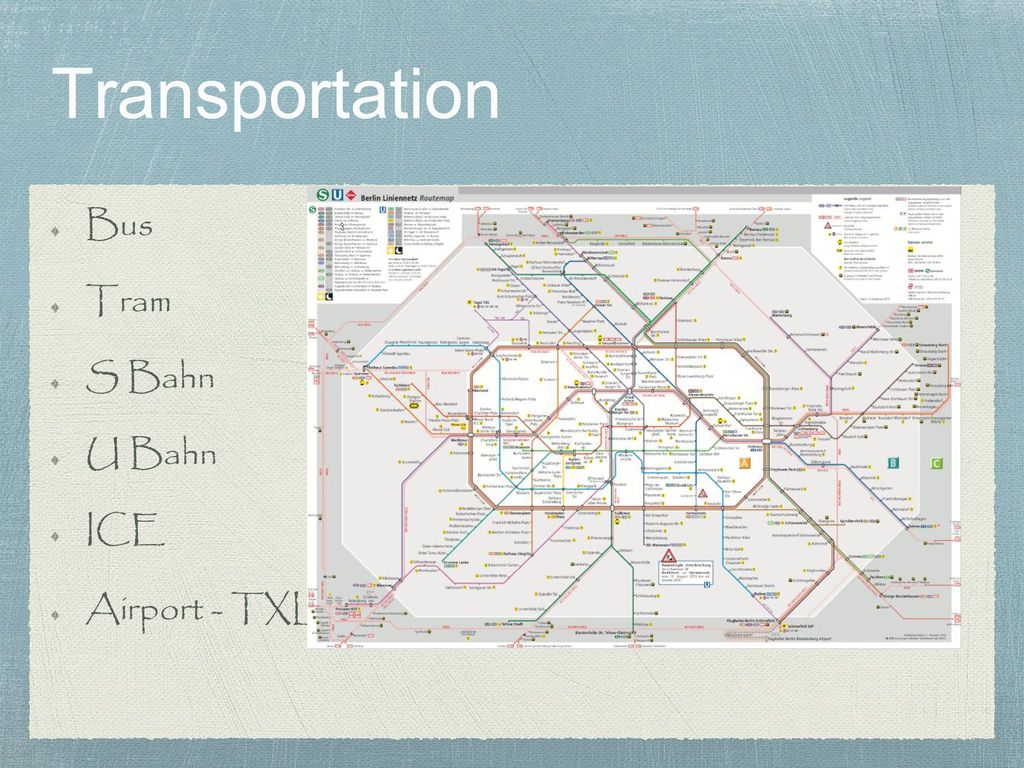 Transportation Bus Tram S Bahn U Bahn ICE Airport - TXL＆ SXF