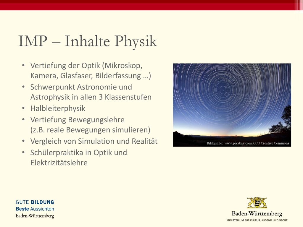 IMP – Inhalte Physik Vertiefung der Optik (Mikroskop, Kamera, Glasfaser, Bilderfassung …)