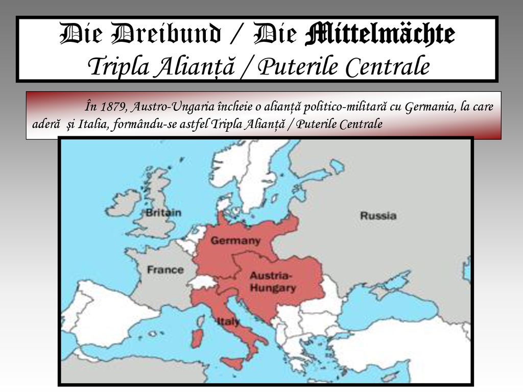 Die Dreibund / Die Mittelmächte Tripla Alianţă / Puterile Centrale