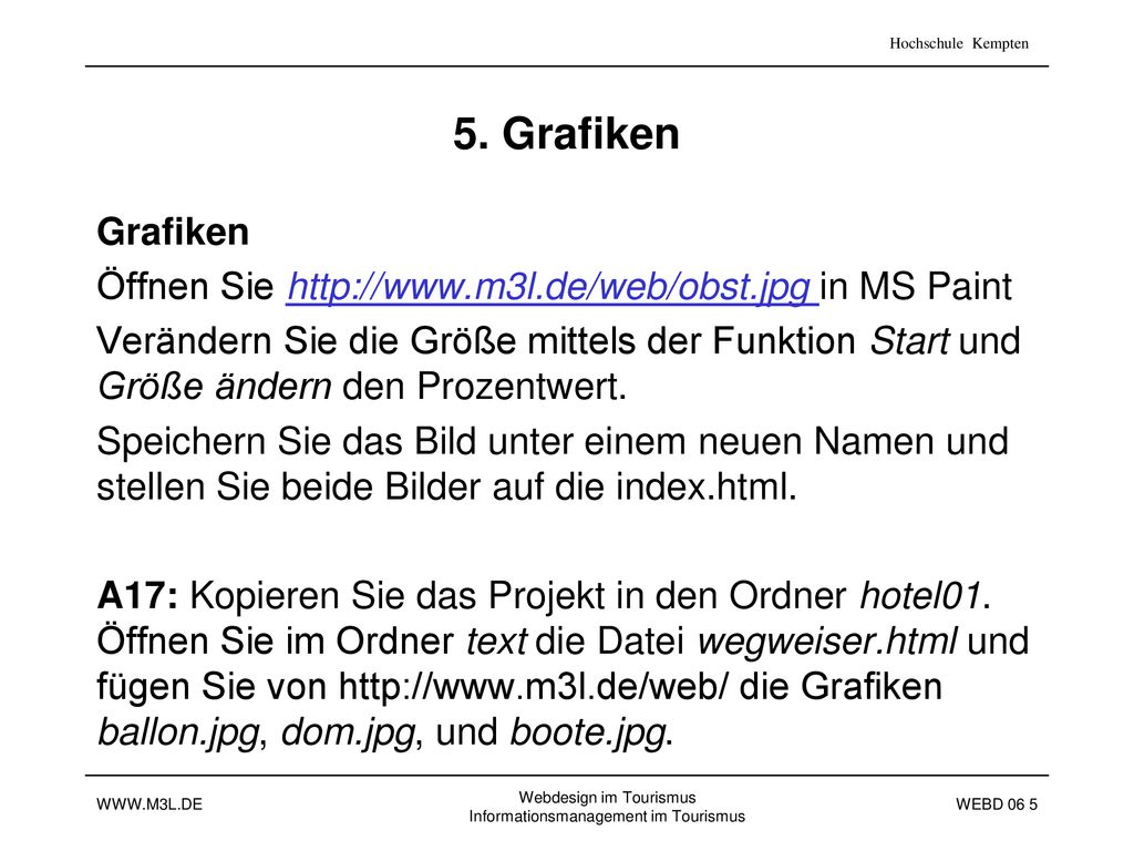 5. Grafiken Grafiken. Öffnen Sie   in MS Paint.