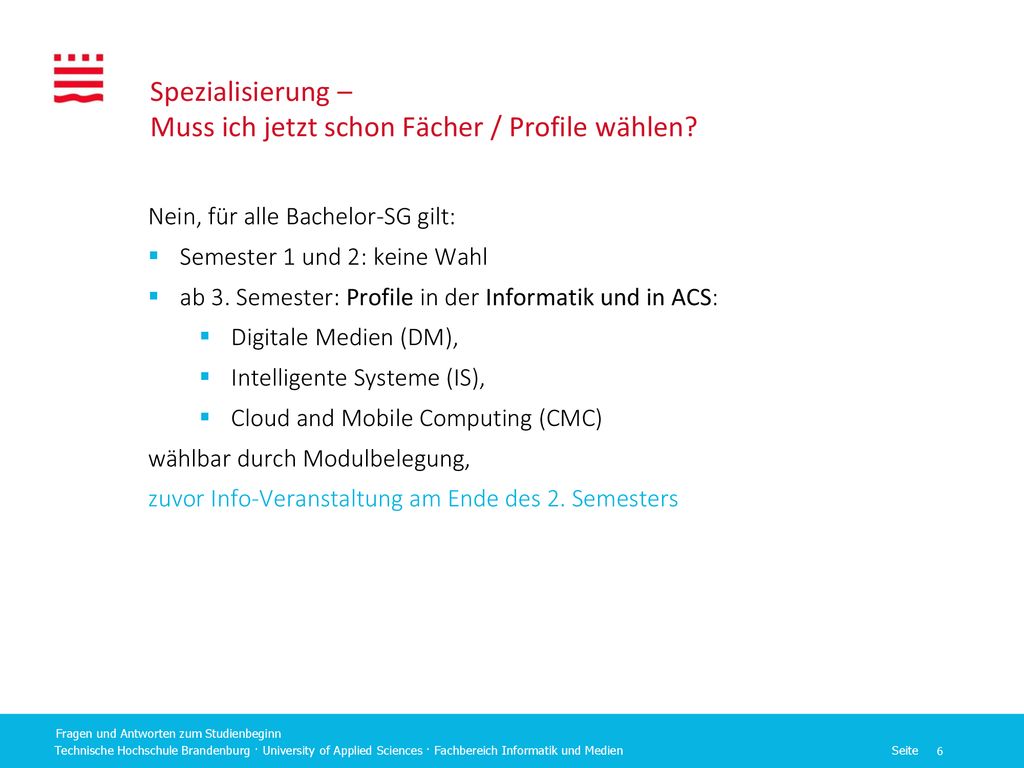 Spezialisierung – Muss ich jetzt schon Fächer / Profile wählen