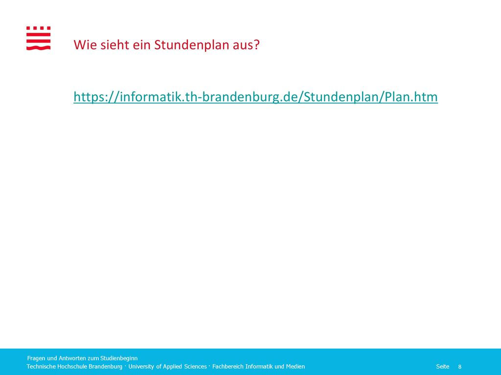 Wie sieht ein Stundenplan aus.   th-brandenburg
