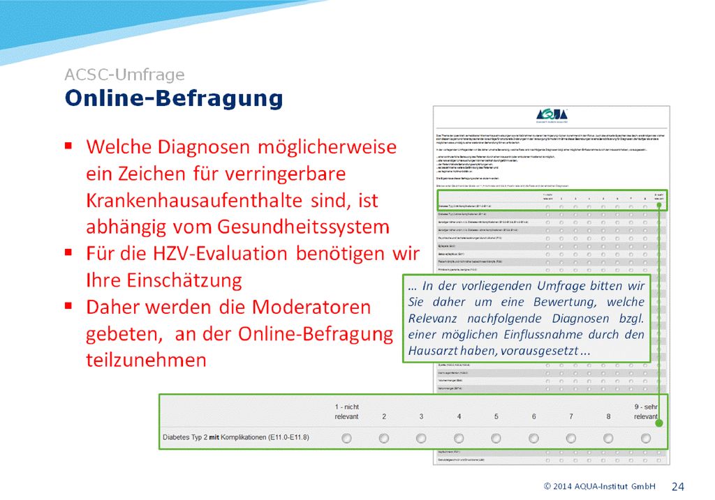 Bereits vor 20 Jahren wurden in einem Konsensusverfahren erstmals Diagnosen benannt, bei denen Krankenhausaufenthalte zumindest teilweise durch primärpräventive Maßnahmen vermieden werden könnten (Freund et al. 2014). Diese Diagnosen sollen die sog. „ambulatory care sensitive conditions (ACSC) erfassen, also Erkrankungen (conditions), bei denen Krankenhausaufenthalte durch eine effektive ambulante Versorgung (ambulatory care sensitive) potenziell vermeidbar sind. Die ambulante Versorgung umfasst dabei alle Bereiche außerhalb eines stationären Aufenthaltes, nicht nur den hausärztlichen Bereich (Bardsley et al. 2013).