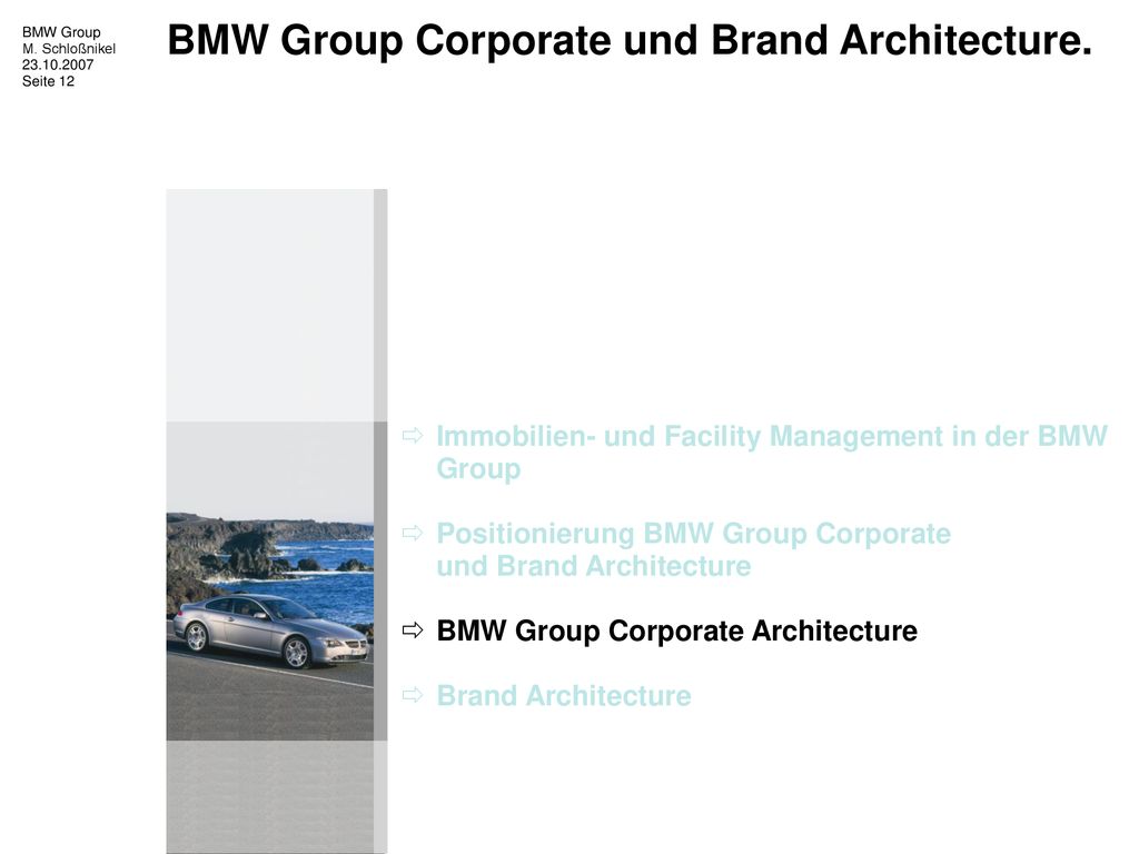 BMW Group Corporate und Brand Architecture.
