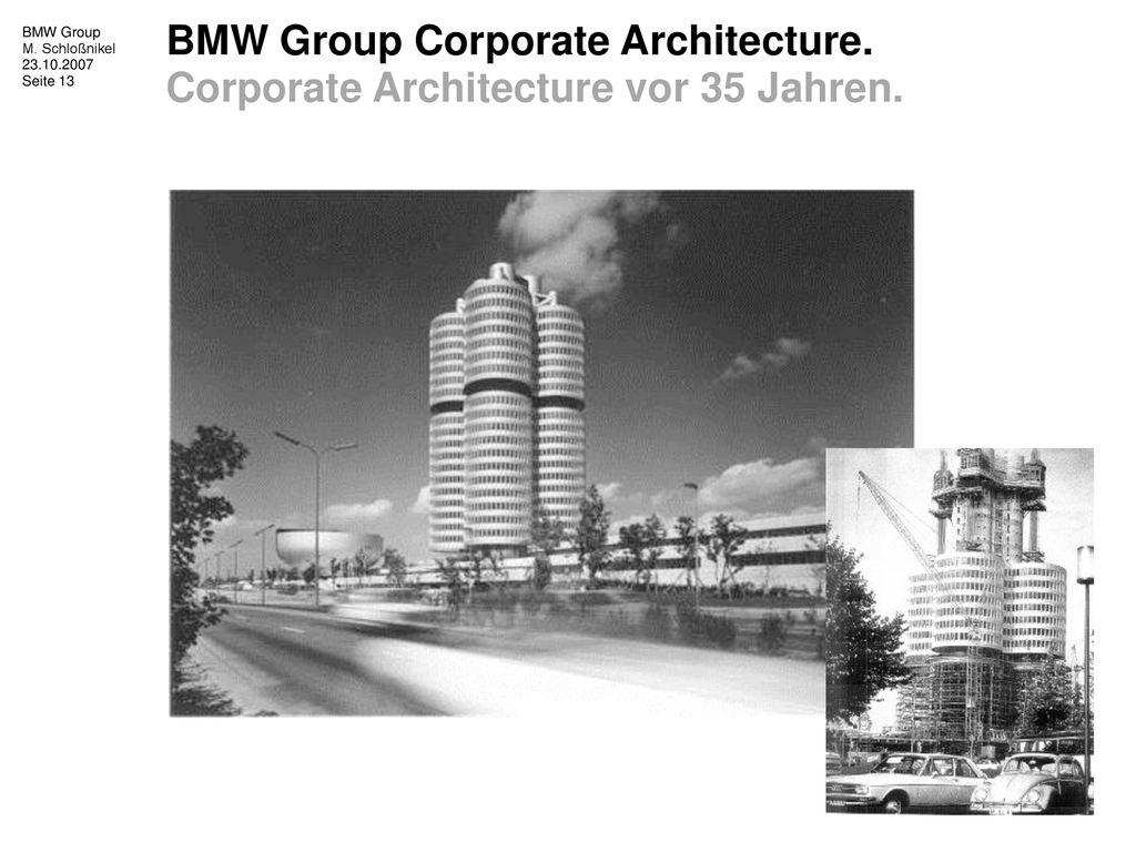 BMW Group Corporate Architecture. Corporate Architecture vor 35 Jahren.