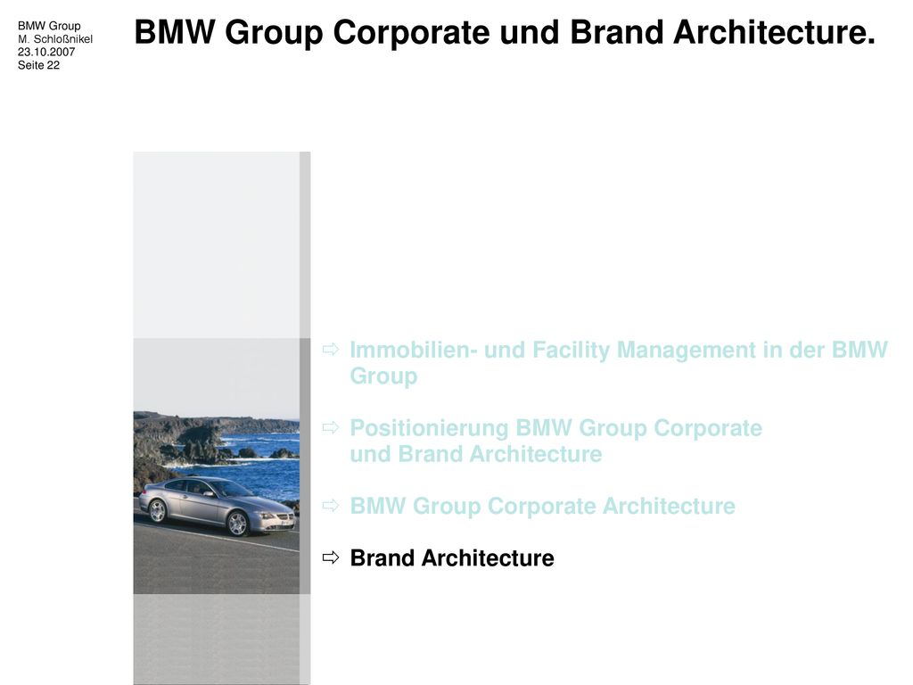 BMW Group Corporate und Brand Architecture.
