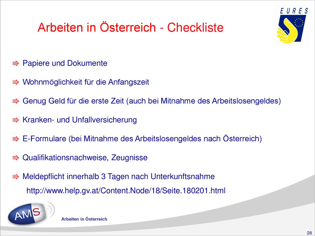 Arbeiten in Österreich - Checkliste