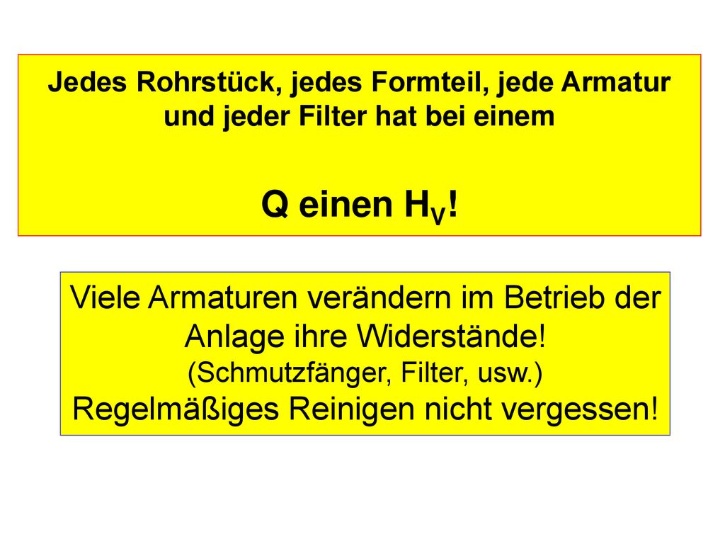 Widerstände Jedes Rohrstück, jedes Formteil, jede Armatur und jeder Filter hat bei einem.