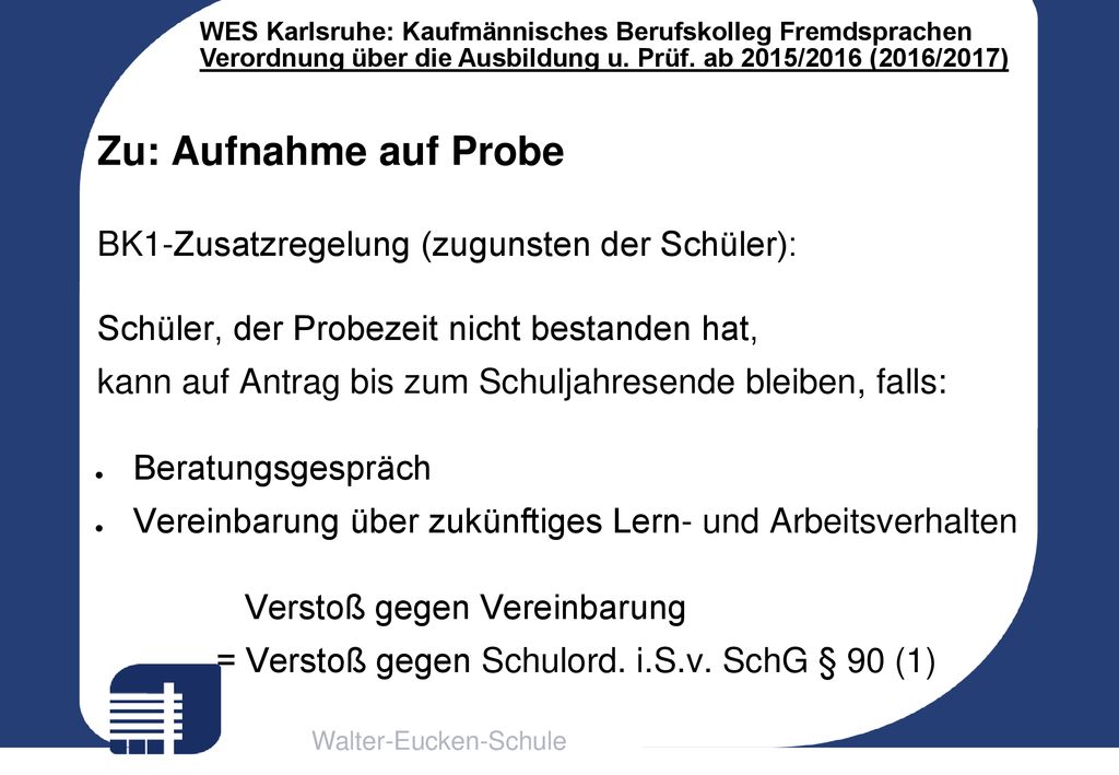 Überblick Warum das Berufskolleg? Stundentafel Probezeit ppt herunterladen