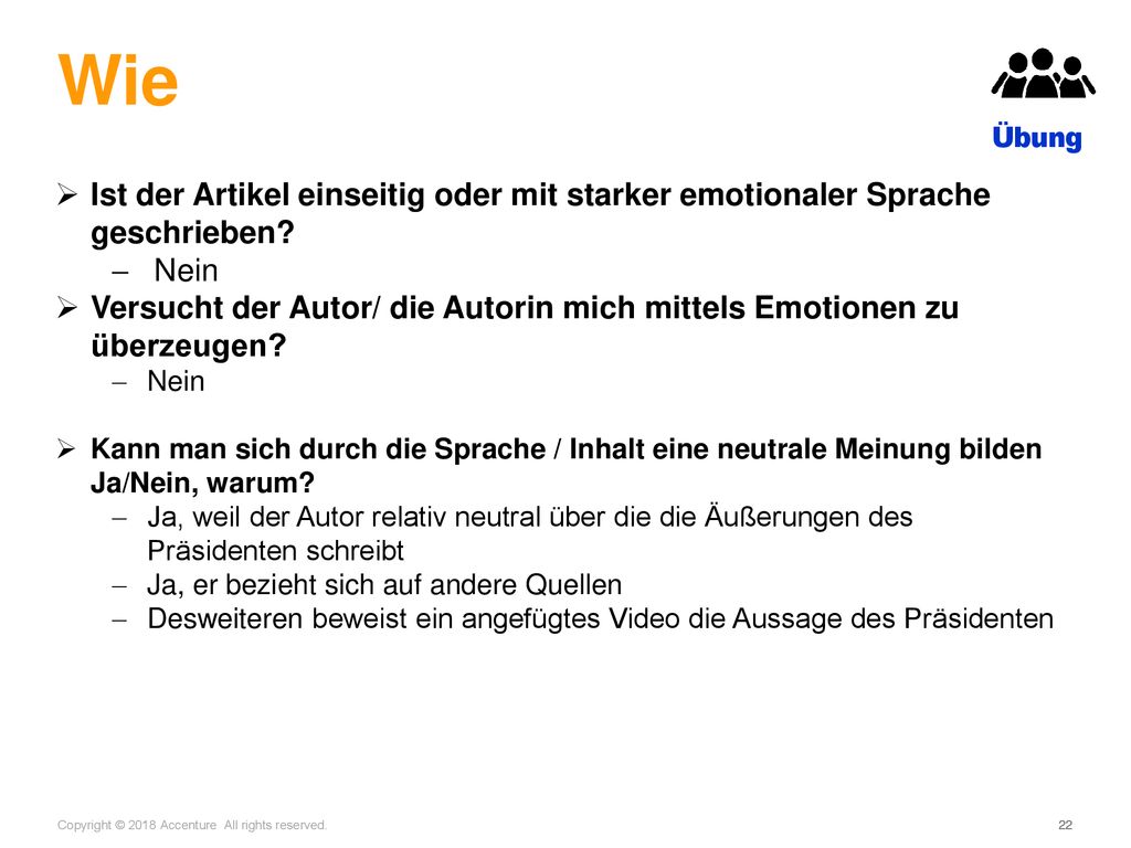 Wie Übung. Ist der Artikel einseitig oder mit starker emotionaler Sprache geschrieben Nein.