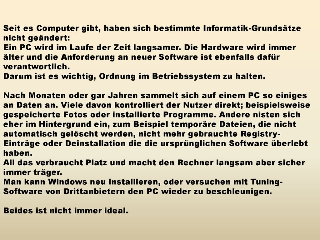 Seit es Computer gibt, haben sich bestimmte Informatik-Grundsätze nicht geändert:
