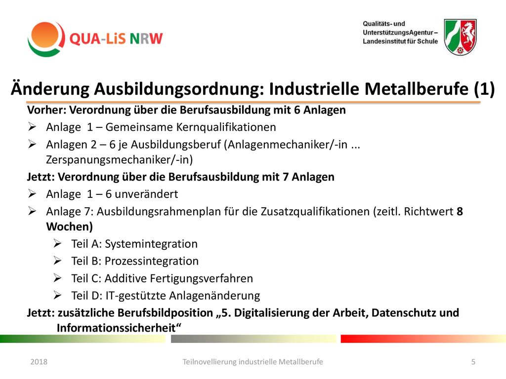 Voorzichtig Overgave hoesten Teilnovellierung industrielle Metallberufe: - ppt herunterladen