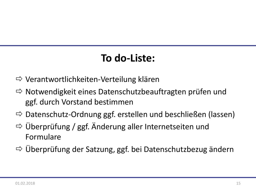 To do-Liste: Verantwortlichkeiten-Verteilung klären