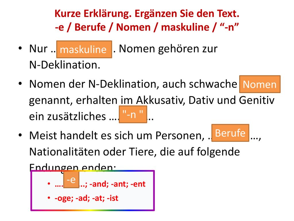 SCHWACHE NOMEN NDEKLINATION ppt herunterladen