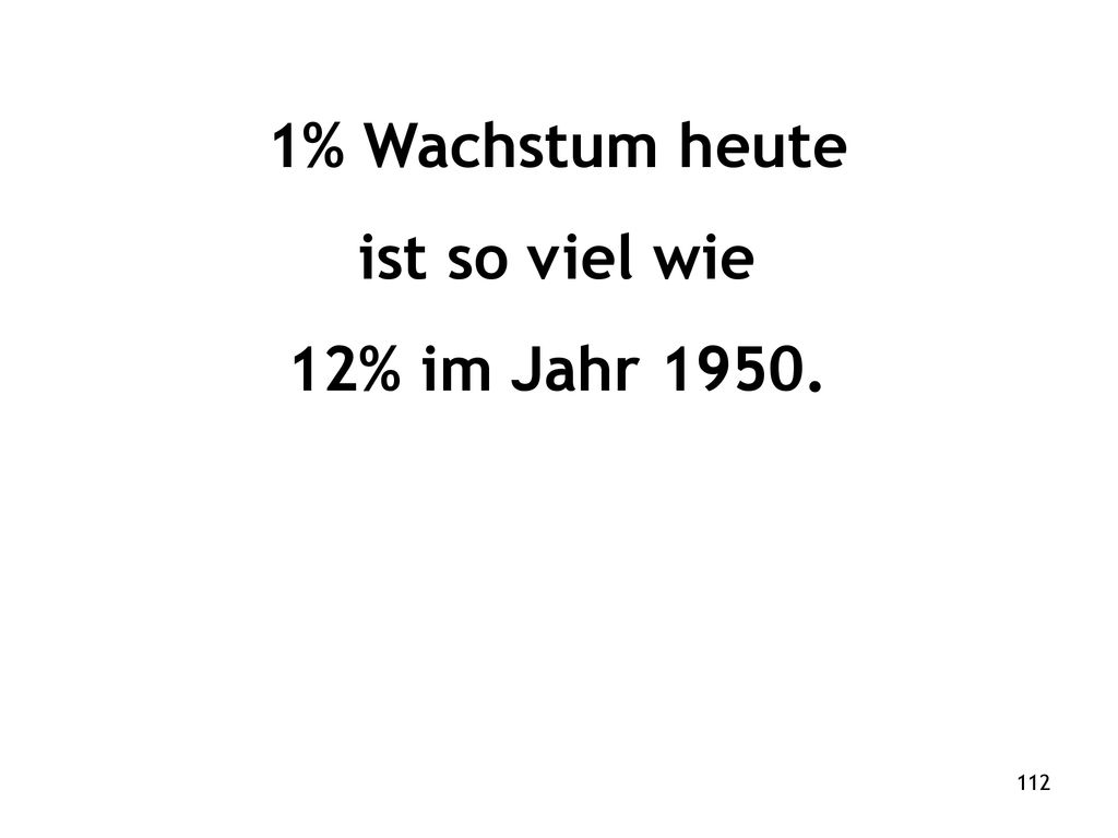 1% Wachstum heute ist so viel wie 12% im Jahr 1950.