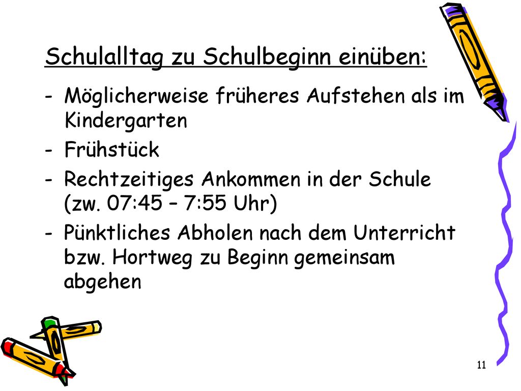 Schulalltag zu Schulbeginn einüben: