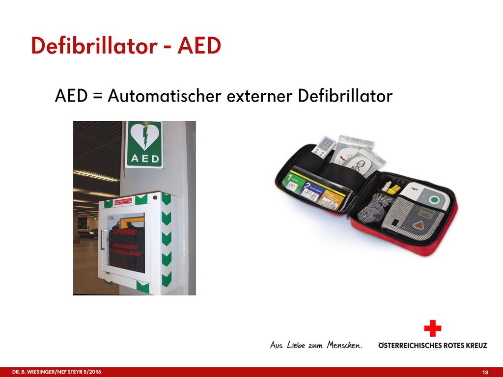 Defibrillator - AED AED = Automatischer externer Defibrillator