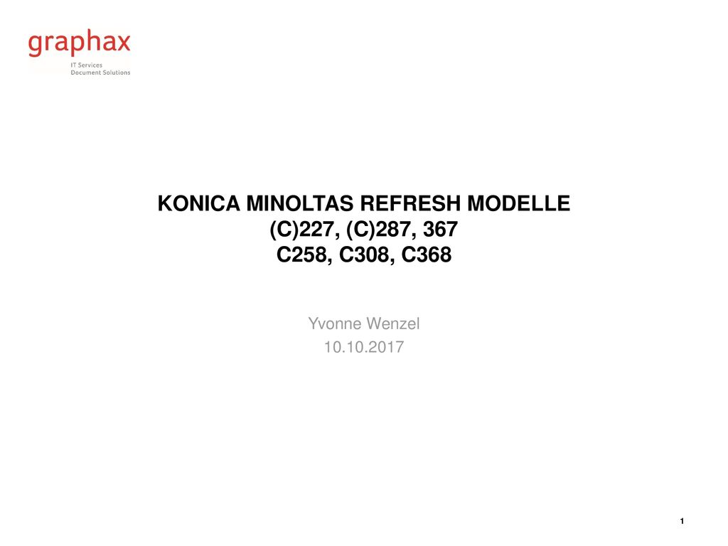 KoniCa Minoltas Refresh Modelle (C)227, (C)287, 367 C258, C308, C368