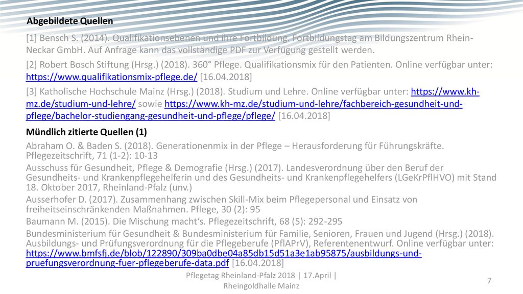 Pflegetag Rheinland-Pfalz 2018 | 17.April | Rheingoldhalle Mainz