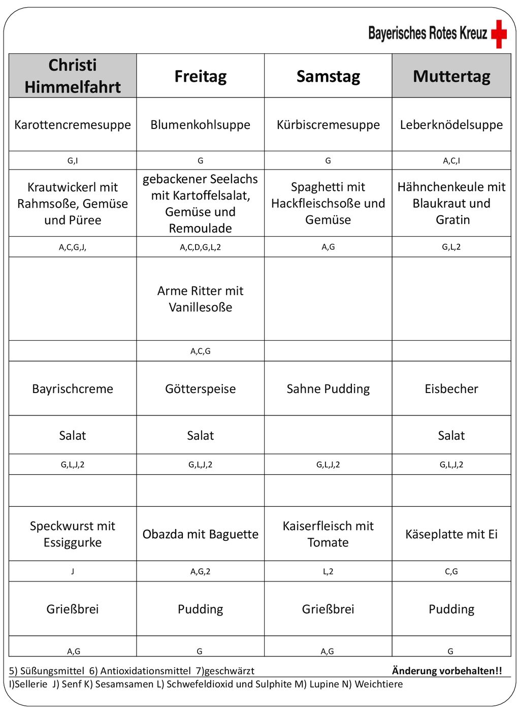 Christi Himmelfahrt Freitag Samstag Muttertag