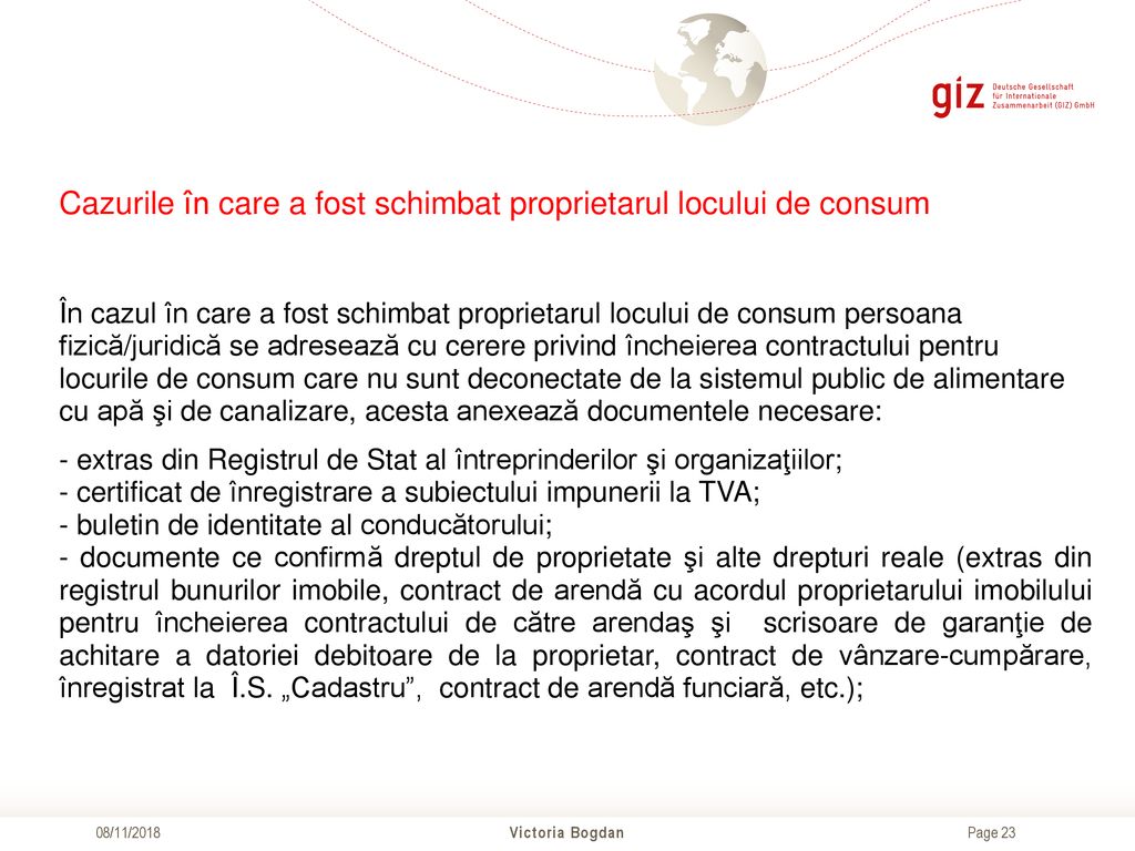Cazurile în care a fost schimbat proprietarul locului de consum