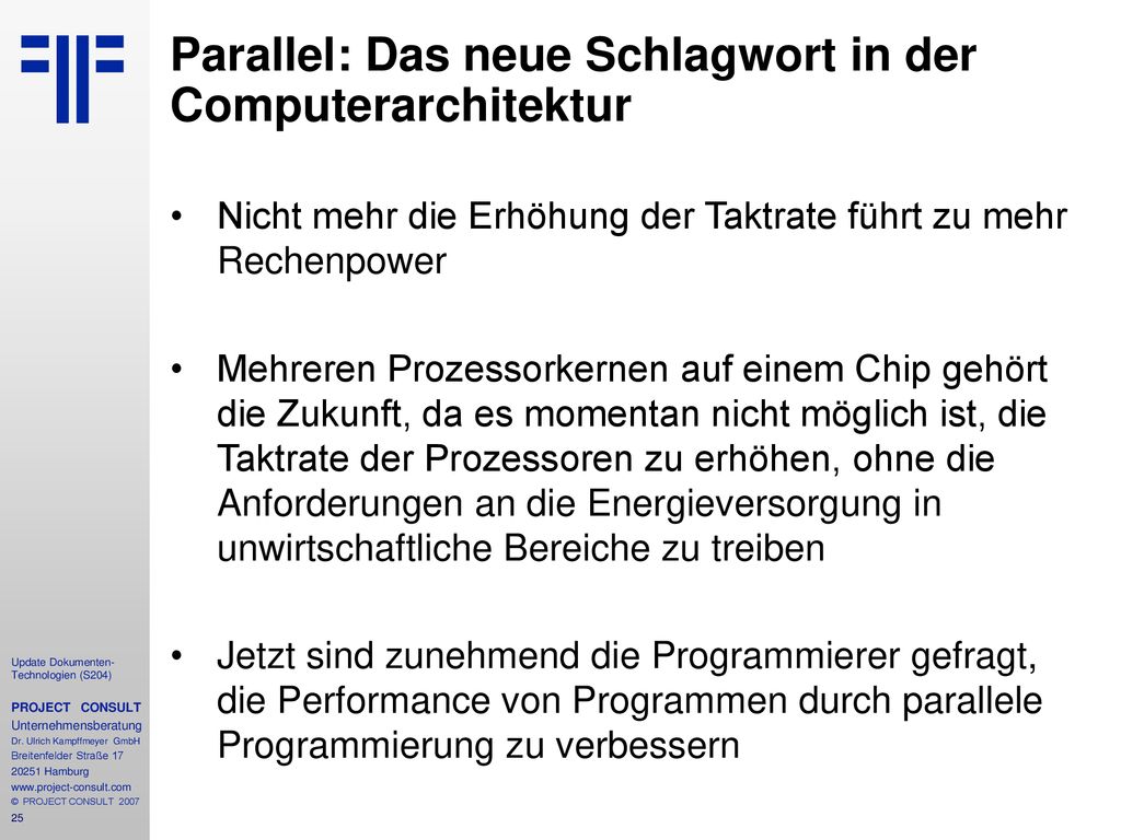 Parallel: Das neue Schlagwort in der Computerarchitektur
