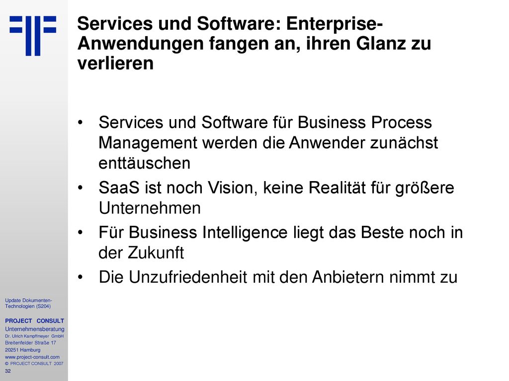 Services und Software: Enterprise-Anwendungen fangen an, ihren Glanz zu verlieren