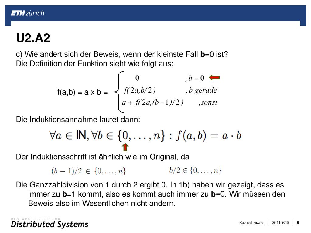 U2.A2 c) Wie ändert sich der Beweis, wenn der kleinste Fall b=0 ist