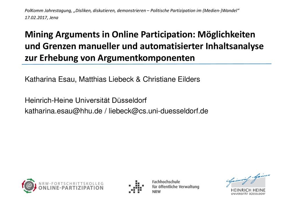 PolKomm Jahrestagung, „Disliken, diskutieren, demonstrieren – Politische Partizipation im (Medien-)Wandel
