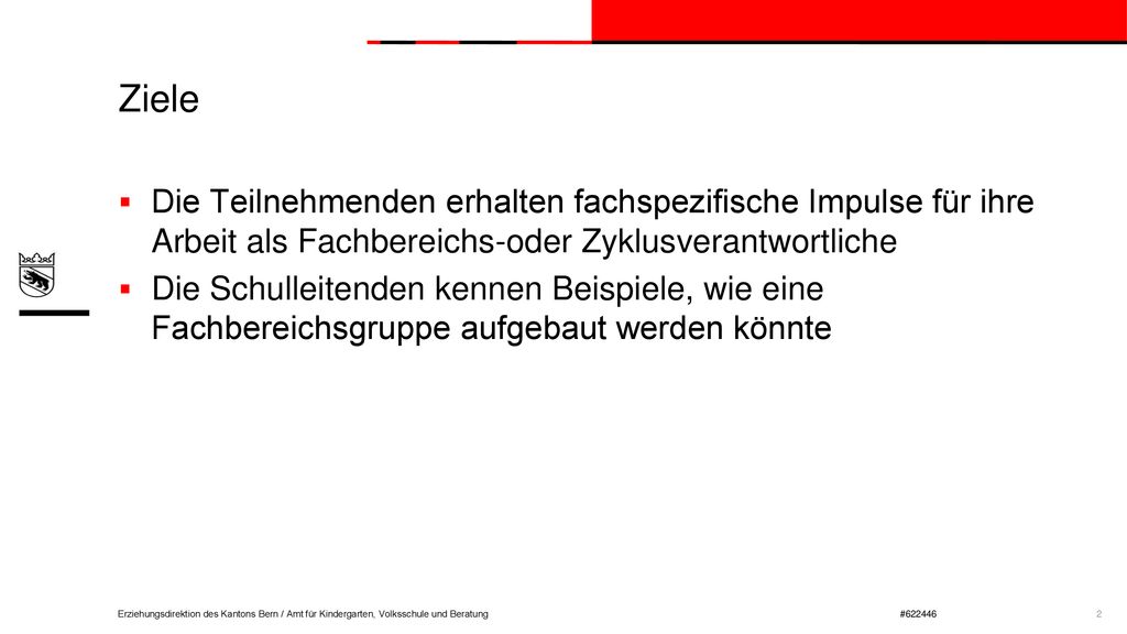 Ziele Die Teilnehmenden erhalten fachspezifische Impulse für ihre Arbeit als Fachbereichs-oder Zyklusverantwortliche.
