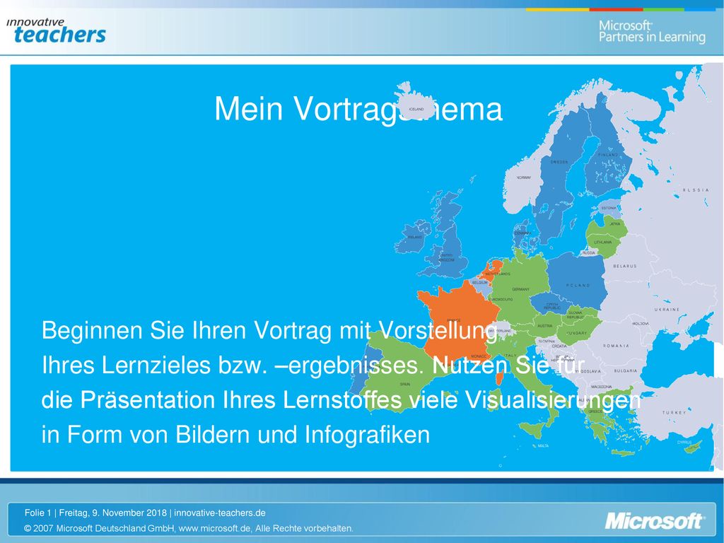 Mein Vortragsthema Beginnen Sie Ihren Vortrag mit Vorstellung