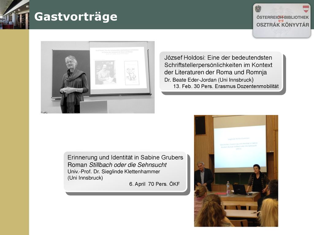 Gastvorträge József Holdosi: Eine der bedeutendsten Schriftstellerpersönlichkeiten im Kontext der Literaturen der Roma und Romnja.