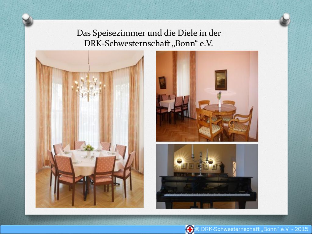 Das Speisezimmer und die Diele in der DRK-Schwesternschaft „Bonn e.V.