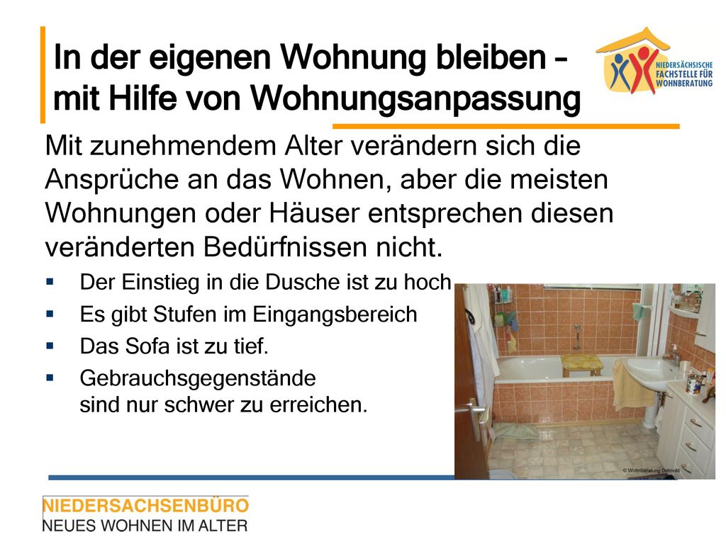 In der eigenen Wohnung bleiben – mit Hilfe von Wohnungsanpassung