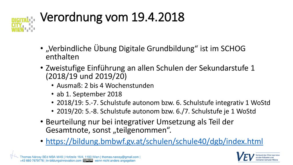 Verordnung vom „Verbindliche Übung Digitale Grundbildung ist im SCHOG enthalten.