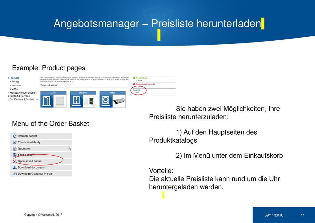 Angebotsmanager – Preisliste herunterladen