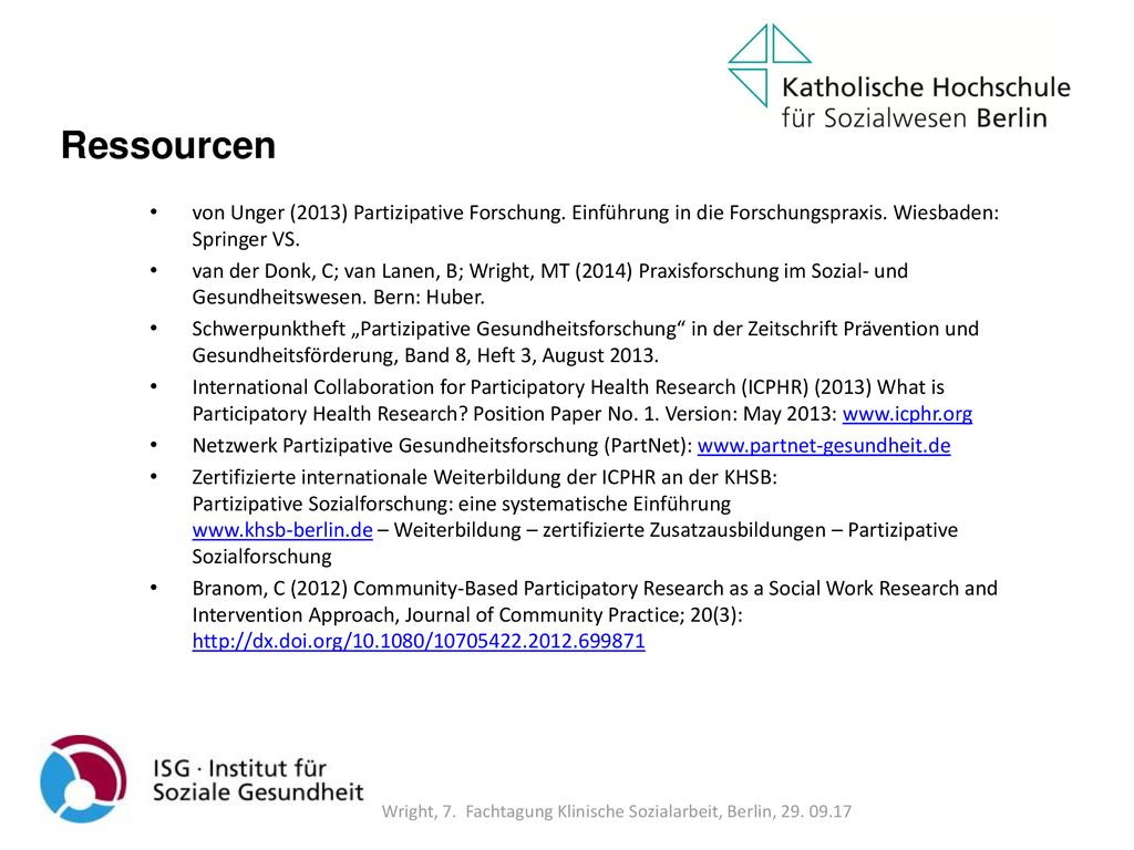 Wright, 7. Fachtagung Klinische Sozialarbeit, Berlin,