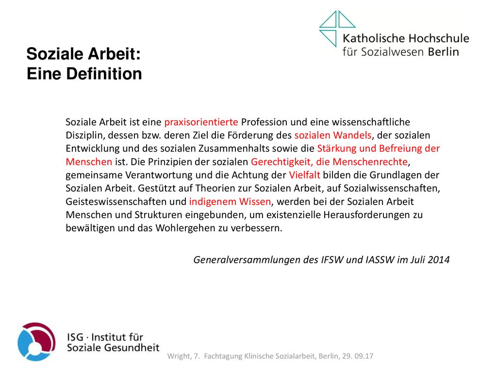 Wright, 7. Fachtagung Klinische Sozialarbeit, Berlin,