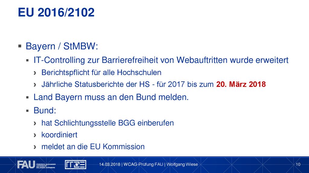 EU 2016/2102 Bayern / StMBW: IT-Controlling zur Barrierefreiheit von Webauftritten wurde erweitert.